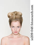 Portrait of a woman with a hairstyle