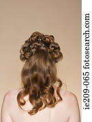 Rear view of a woman with a hairstyle