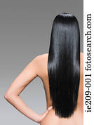 Rear view of a woman with long hair