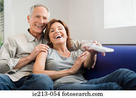 A couple watching tv