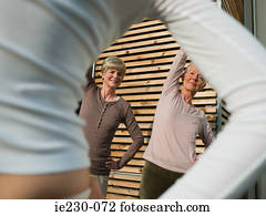 Senior women exercising Senior women exercising