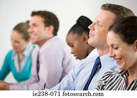 businesspeople, 在, a, 會議