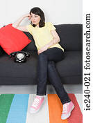 Woman awaiting a phone call