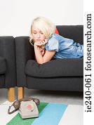 Woman waiting for a telephone call