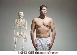 homem, e, um, esqueleto