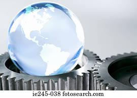 terra planeta, e, máquina, cogs