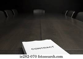 contrato, ligado, um, tabela conferência