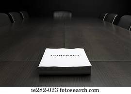 contrato, ligado, um, tabela conferência