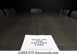 contrato, ligado, um, tabela conferência