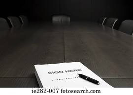 contrato, ligado, um, tabela conferência