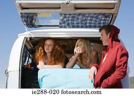 Friends on a road trip