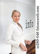 mulher, por, sinal informação