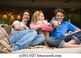 Teenagers watching tv