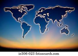 Atlas in a clear sky