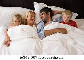 A family in bed