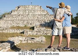 Couple looking at ruins