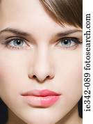 Woman with contrasting makeup