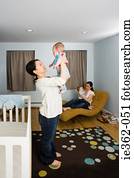 mães, com, seu, bebês