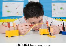 menino, em, ciência, lição