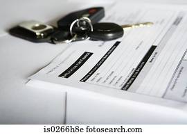 Car keys and an application form