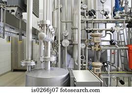 maquinaria industrial, em, um, fábrica