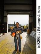 trabalhador, em, armazém