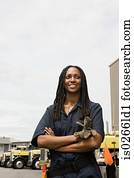 trabalhador, por, caminhões