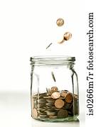 Coins in a jar