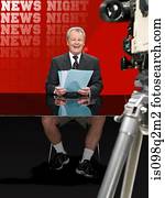 News presenter in shorts