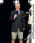 News presenter in shorts