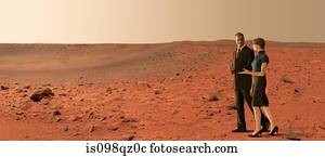 Businesspeople on mars