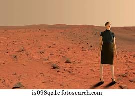Businesswoman on mars