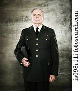 perfil, de, um, soldado