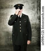 perfil, de, um, soldado