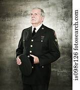 perfil, de, um, soldado