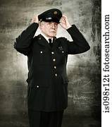 perfil, de, um, soldado