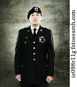 retrato, de, soldado