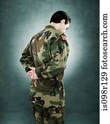 retrato, de, um, soldado