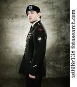 retrato, de, um, soldado