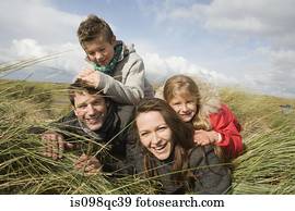 família, em, a, costa