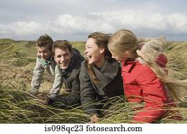 família, em, a, costa