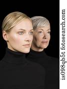 Young and senior women in black Young and senior women in black