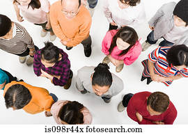 Elevated view of people