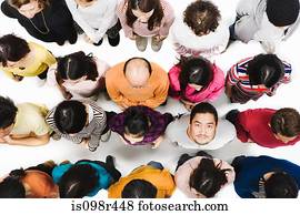 Elevated view of people