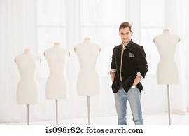 desenhista moda, e, alfaiates, fantoches