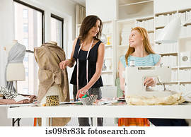 desenhistas moda, no trabalho