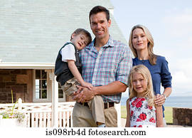famille, dehors, maison jour férié