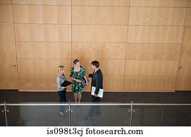 Colleagues in corridor