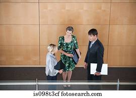 Colleagues in corridor