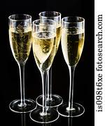 champagner, in, brille champagner, in, brille